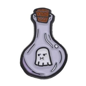 6/$30 Angry Ghost Trapped In Jar Enamel Pin